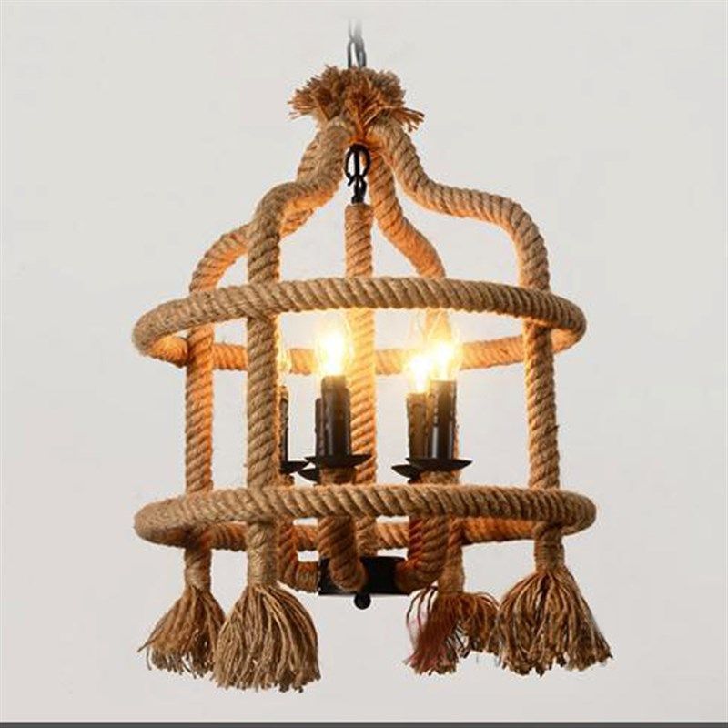 loft美式乡村麻绳吊灯怀旧服装北欧铁艺创意旧酒吧咖啡客餐厅吊灯,家装灯饰光源,客厅吊灯,淘宝优惠券,粉丝福利购,淘宝优惠卷