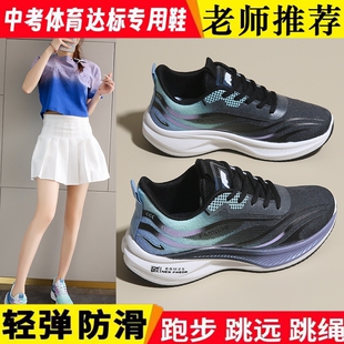 田径短跑专用运动跑鞋女款初中学生中考体育专用运动鞋软底跑步鞋