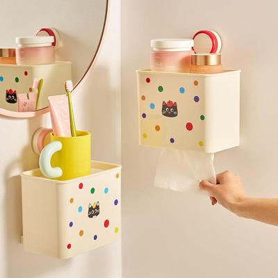 吸盘卫生间纸巾盒厕纸盒免打孔防水厕所卫生纸壁挂式卷纸盒抽纸盒