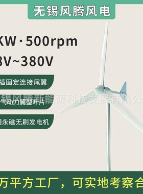 L1-2000W48V96V120V220V380V水平轴风力发电机微风启动低转速高效