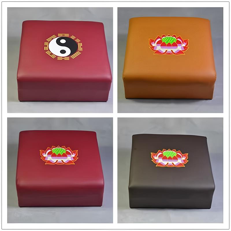 皮革莲花拜凳拜垫佛堂跪垫拜佛用禅垫磕头垫拜蹲跪拜凳拜佛凳