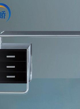 S285 Desk简约现代书桌不锈钢板式长方形带抽办公桌台式电脑桌子