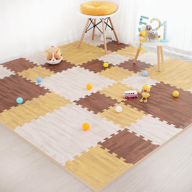 天利木纹地垫彷木地板垫儿童拼图地垫卧室拼接泡沫地垫加厚爬行垫