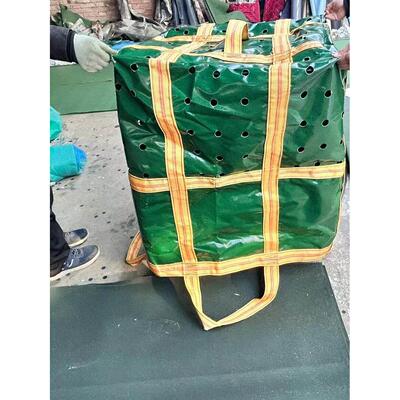 新款装鱼袋子兴盛刀刮布加厚耐用吨包沥水专用吊装带周身打孔吨袋