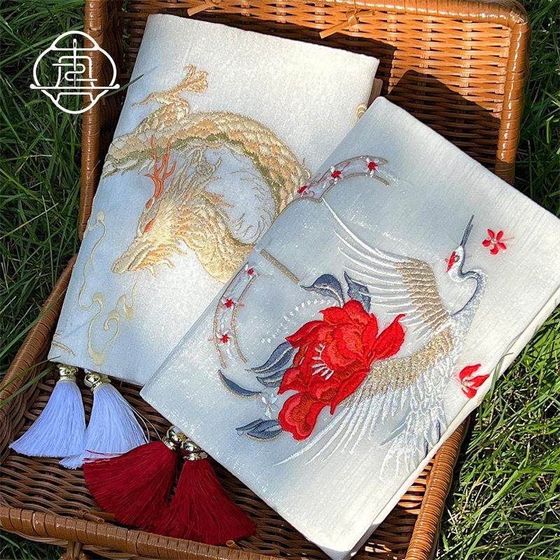 真我 龙凤鹤舞 国风刺绣手工布书衣手账A5A6手账本记事本封套文创,文具电教/文化用品/商务用品,手帐/日程本/计划本,淘宝优惠券,粉丝福利购,淘宝优惠卷