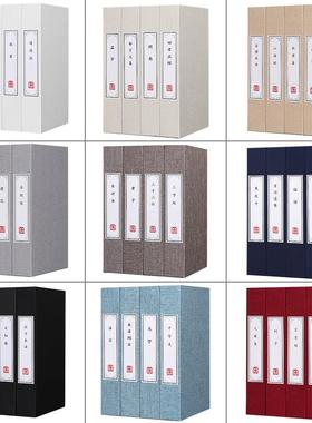 麻布假书彷真书摆件新中式书房书柜博古架办公室样品屋展示中心装