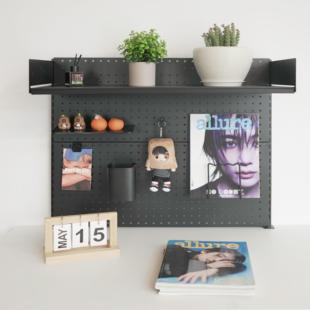 五金洞洞板桌上书架组装免打孔儿童金属桌夹式简易家用书桌置物架