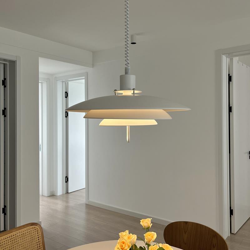 丹麦饭厅吊灯升降设计师餐饮伸缩别墅餐桌灯吧台茶桌飞碟灯具