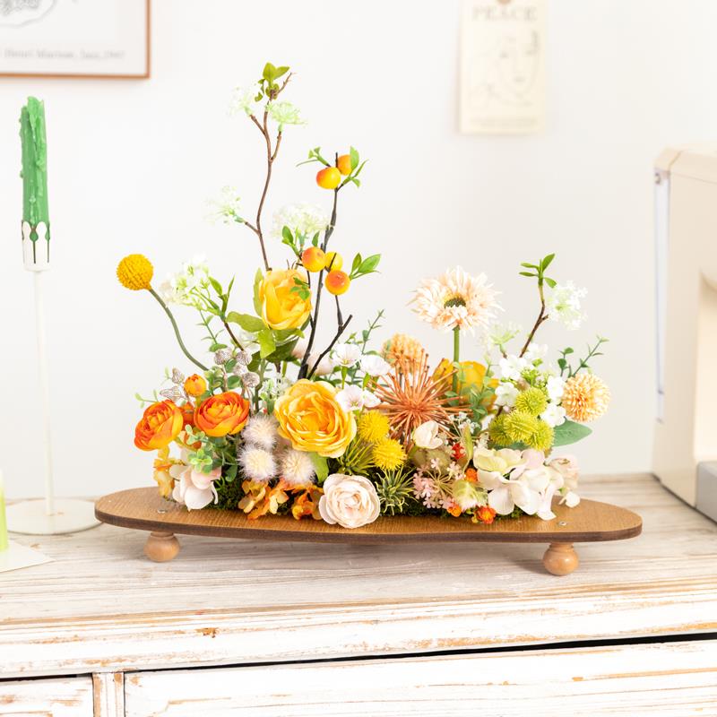 阿楹 高端轻奢彷真绿色植物造景室内客厅入户电视柜假花盆栽装饰