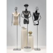 饰人偶道具 店模特展示架大平肩电镀麂皮绒模特高档橱窗装 女装 服装