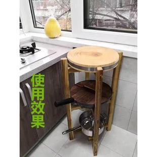 实木槐木高硬度耐用架子菜墩架砧板架厨房置物架置物台洗手盆花架