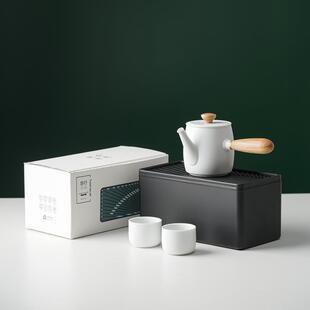简约送人礼物 手握四方侧把壶功夫茶具一壶二杯办公室招待家用套装