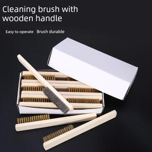 文玩钢丝刷木柄铁不锈钢除锈抛光清洁铜丝刷刷纯铜工业用刚刷铜子