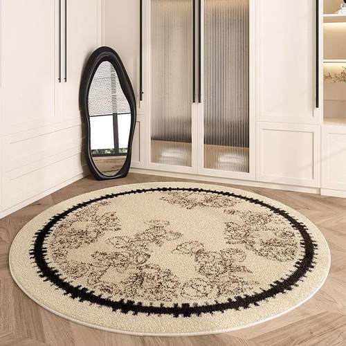 德国衣帽间仿羊羔绒地毯冬季好打理脚垫全身镜梳妆台圆形隔音毛毯