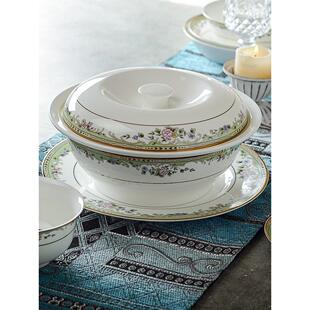 隆玫格骨质瓷9英寸品汤锅高级 大汤盆汤碗盛大汤盆水煮鱼陶瓷海碗