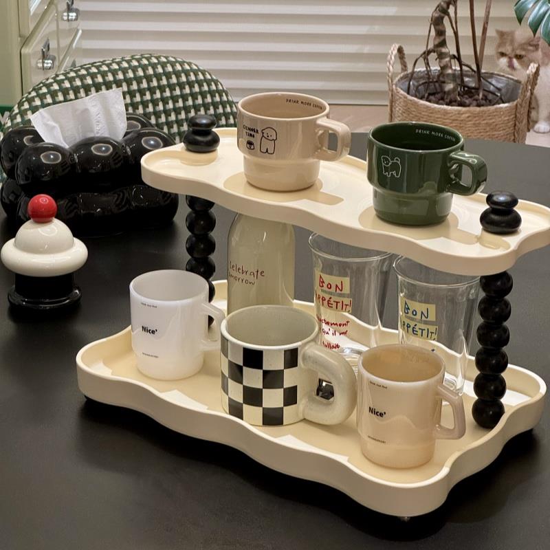 中古收纳置物架咖啡杯子茶杯水杯展示架桌面水吧台餐边柜储物整理