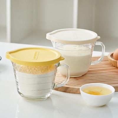 量杯带刻度耐高温微波炉加热专用早餐牛奶玻璃杯大容量烘焙打蛋杯