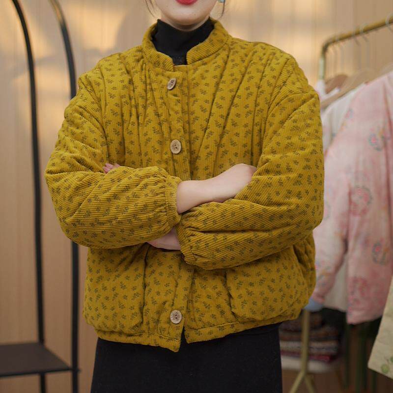 极速中老年女装妈妈冬装外套2026新款棉服短款加绒加厚棉衣碎花小