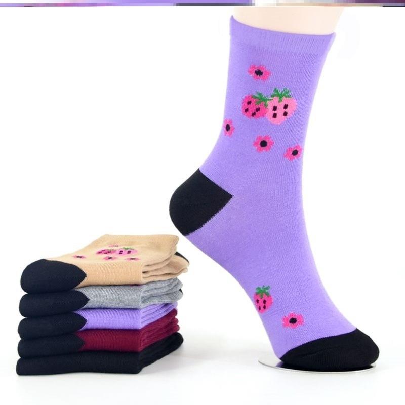 女士秋冬季中筒袜子加厚松口中老年保暖妈妈不勒脚女袜百搭耐穿袜