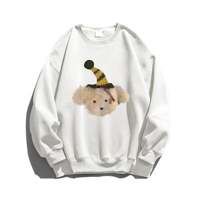 推荐黑色圆领无帽卫衣女小