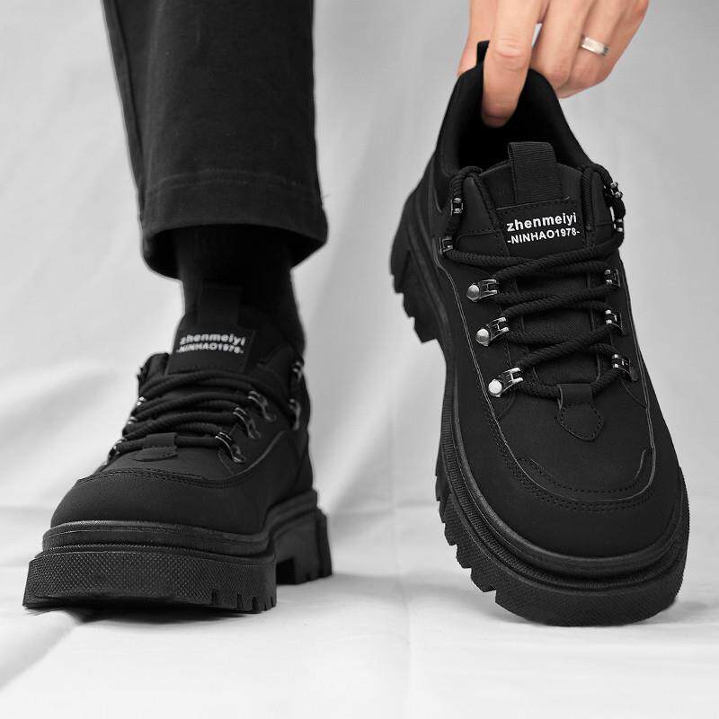 推荐男鞋2026秋季新款百搭厚底增高户外工装鞋男士防滑耐磨工作劳