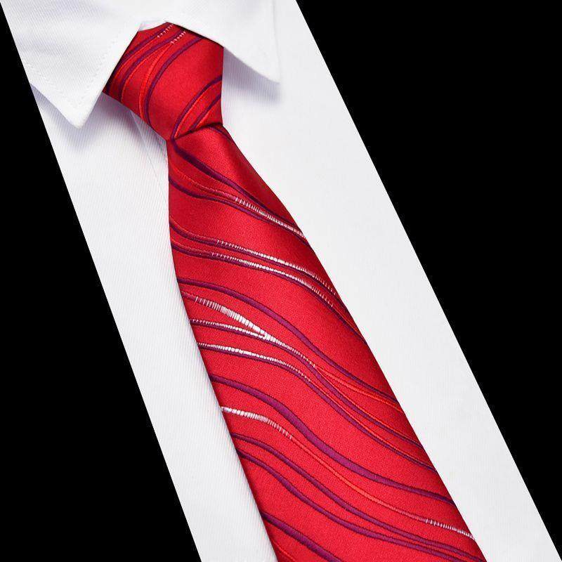 领带男款结婚新郎8cm商务正装工作红色西装衬衫男士高档拉链免打