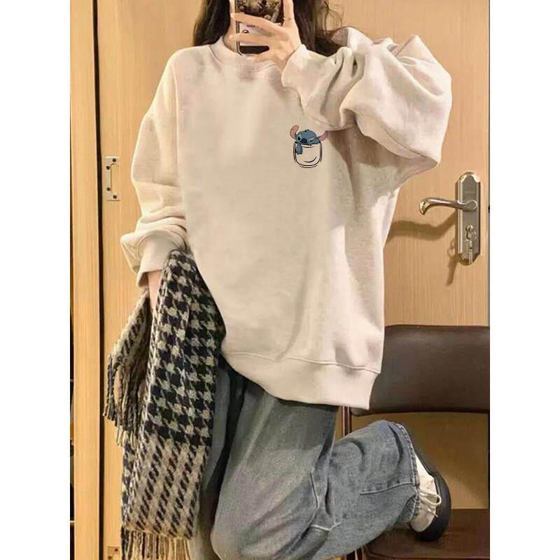 极速灰色卫衣女春秋冬季加绒加厚小个子宽松慵懒风设计感小众无帽