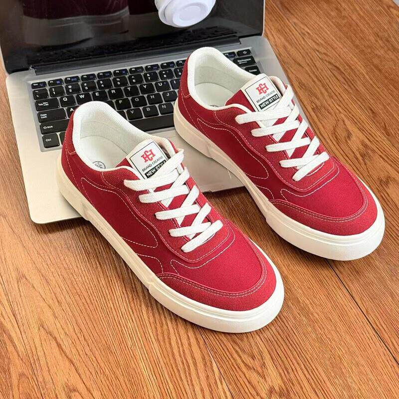 推荐2026新款黑色帆布鞋男夏季透气薄款韩版潮板鞋子男款学生运动