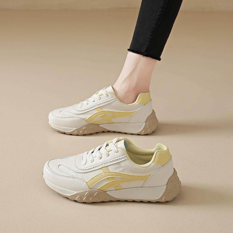 推荐运动鞋女款2025新款秋季女鞋真皮小白鞋孕妇软底不累脚跑步鞋