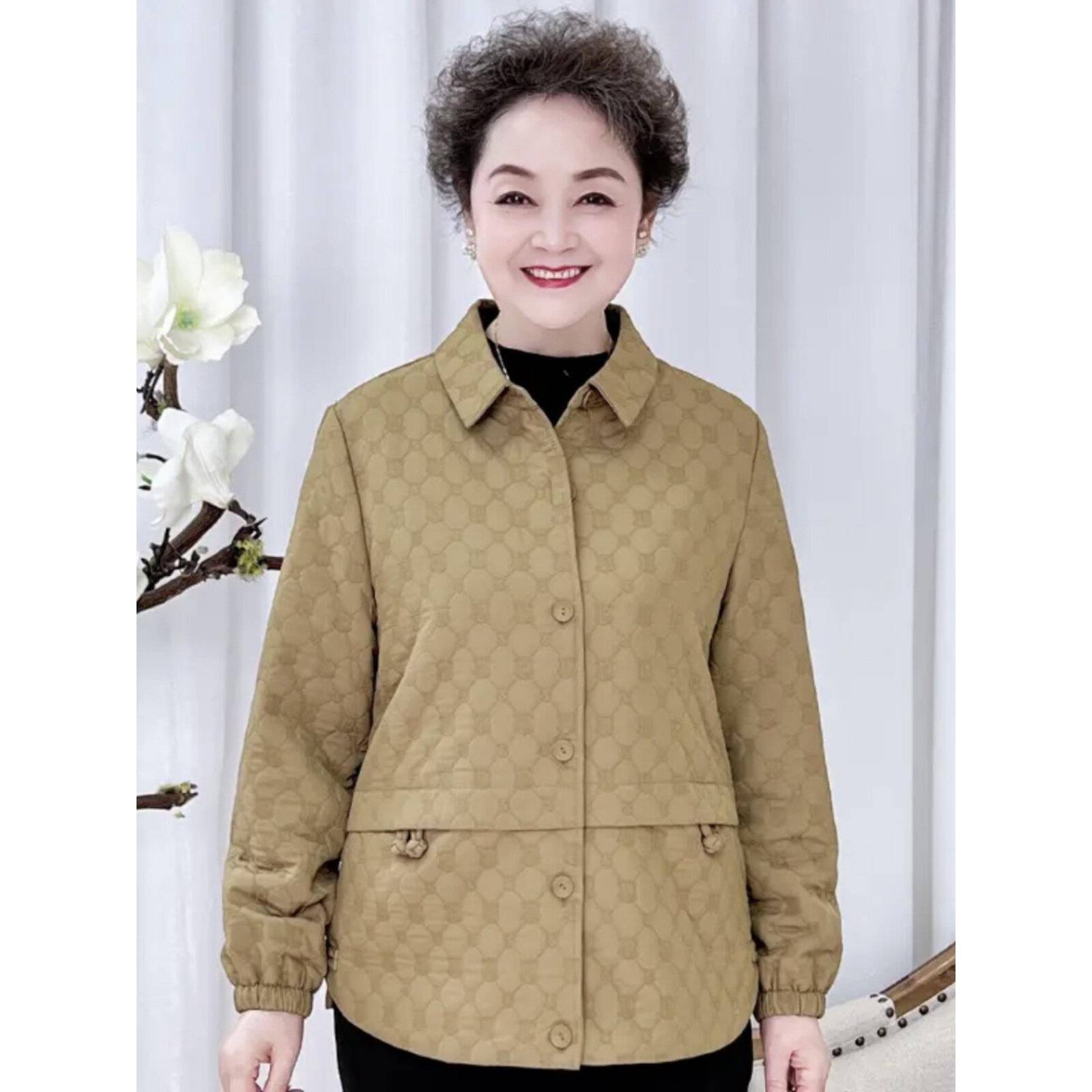 极速2026新款中老年人女装妈妈春秋外套短款薄夹克时尚洋气宽松上