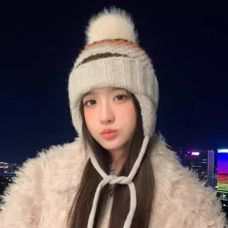 费尔岛风针织毛线帽子女秋