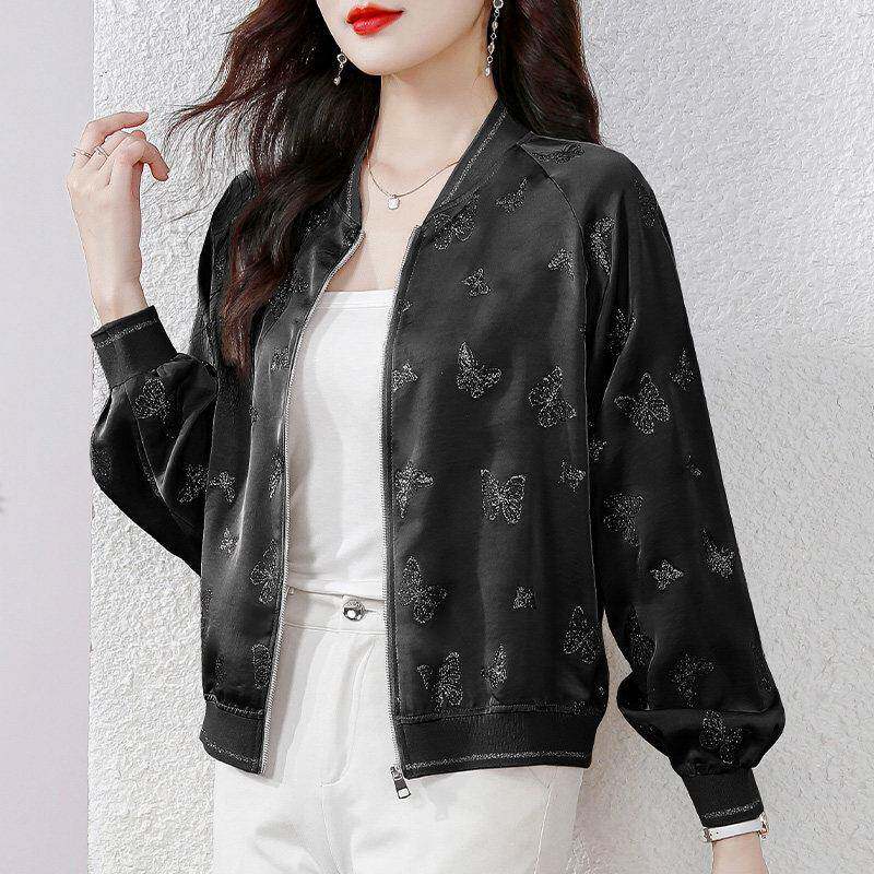 极速时尚提花棒球服短外套女装秋季新款休闲减龄夹克百搭春秋长袖
