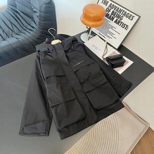 推荐高级感连帽工装外套女秋冬2025年新款大码胖MM时尚收腰显瘦冲