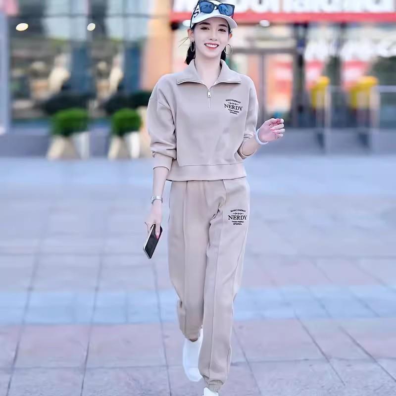 极速时尚卫衣女士休闲套装2026春秋新款洋气上衣运动炸街两件套妈