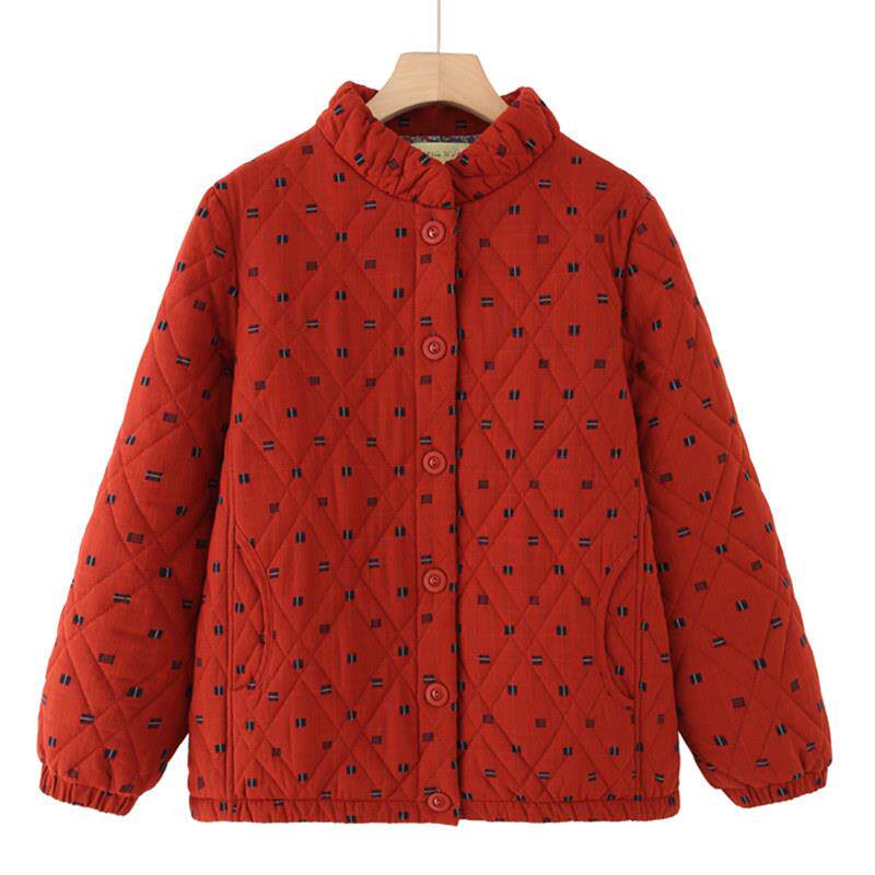 极速妈妈冬装加厚纯棉立领棉衣中老年女装老奶奶保暖棉服百搭棉袄