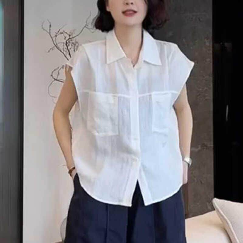 极速衬衣2026年新款女韩版时尚百搭休闲简约设计感无袖纯色衬衫上