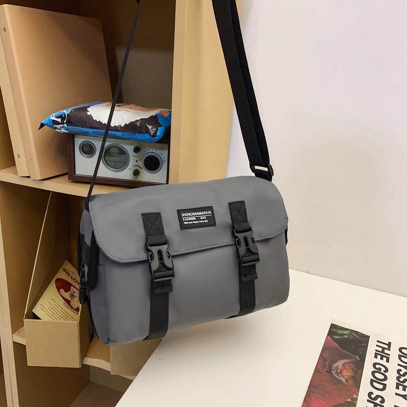 推荐包包男士单肩包工装邮差大学生通勤背包大容量帆布斜挎包男款