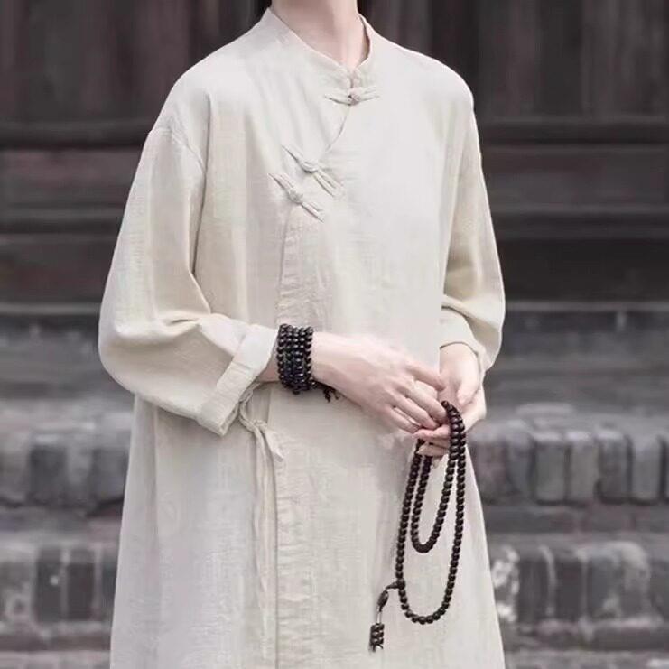 极速修行禅服女佛系禅意复古棉麻套装素衣中式斜襟上衣寺院居士服