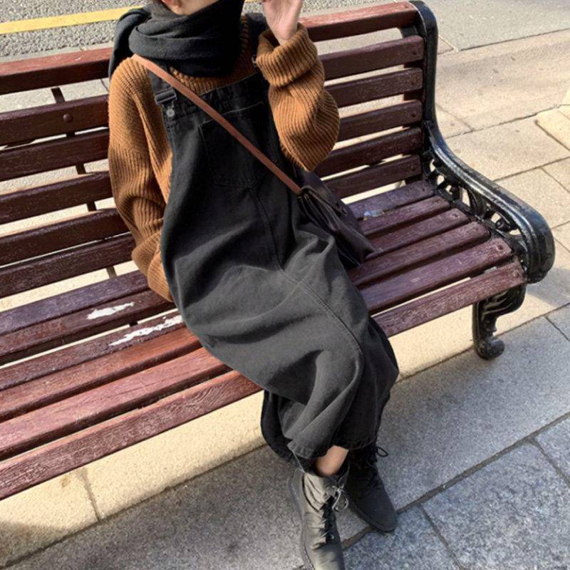 极速牛仔背带裙女2026春秋新款女装宽松显瘦牛仔裙子中长款背心连
