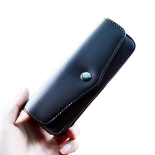 新品PU皮眼镜盒串挂腰带男便携抗压眼镜盒包老花镜穿皮套老光眼睛