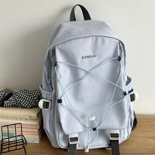 推荐大容量书包女日系百搭ins风原宿初中生大学生简约结实耐用双