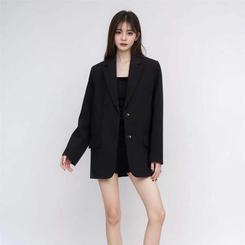 新品黑色小西装外套女2025年春秋新款休闲韩系西服小个子工装制服
