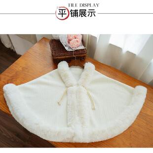 高端新中式斗篷披肩外套女秋冬加绒保暖围巾披肩两用款敬酒服