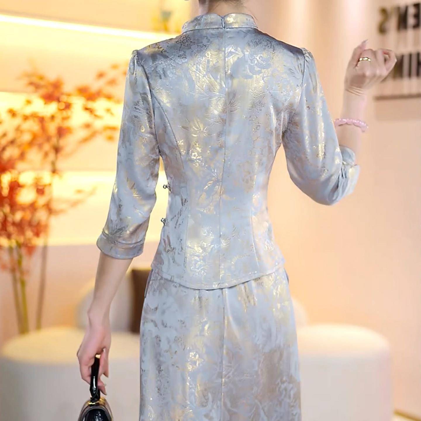 极速优雅气质套装女2026秋季新款中年妈妈装显瘦遮肉百搭半身裙两
