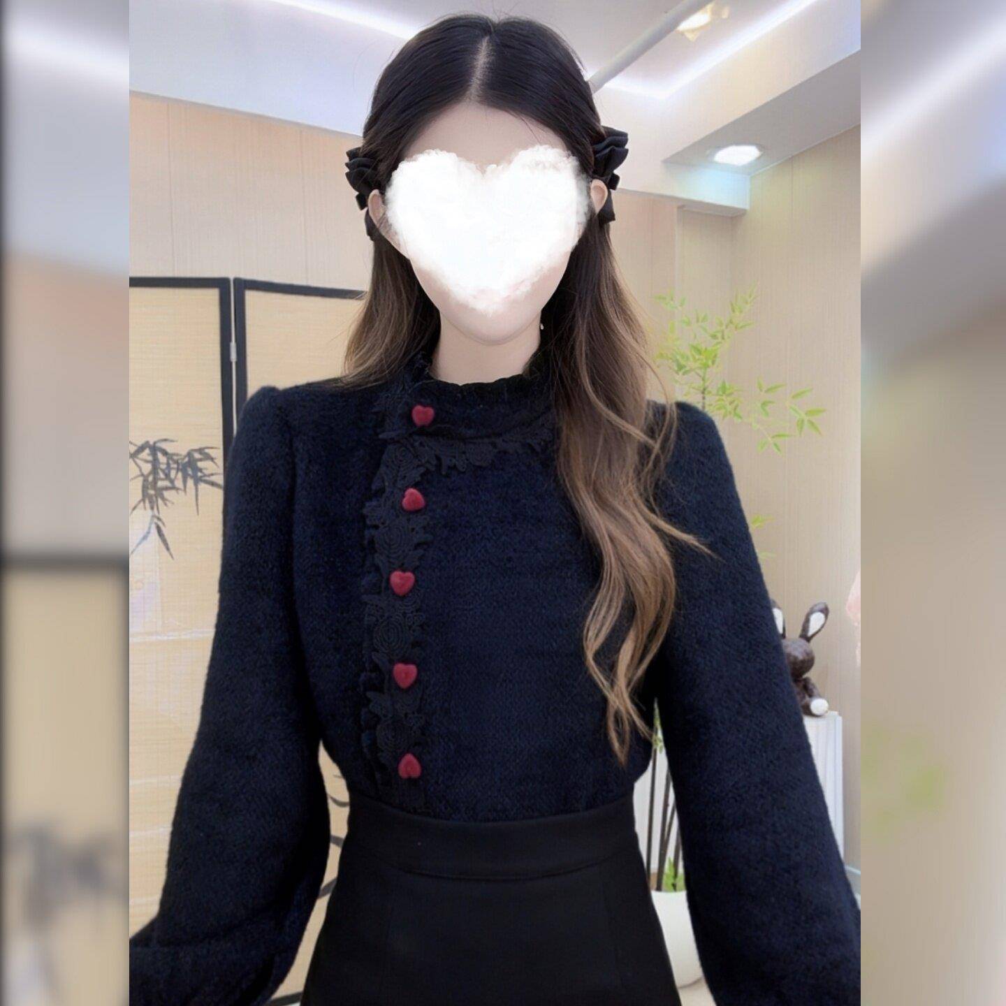 极速法式花边立领复古chic精致蕾丝木耳边设计感港风衬衣2026秋冬