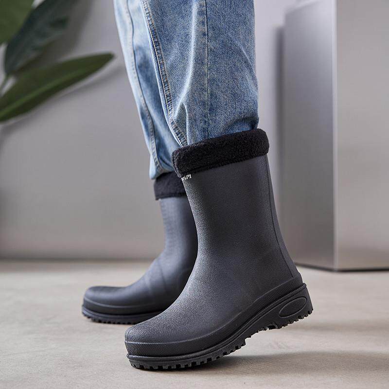 推荐男士中筒46大码水靴男款外卖骑手钓鱼雨鞋防水鞋防滑雨靴厚底