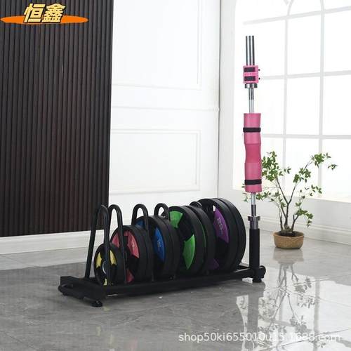 杠铃片架家用奥杆杠铃片收纳架存储架私教商用哑铃片拖车移动收纳