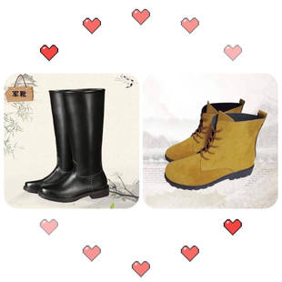 长筒靴佛爷靴子民国军官靴高筒皮靴学校仪仗队骑马靴大帅靴演出鞋