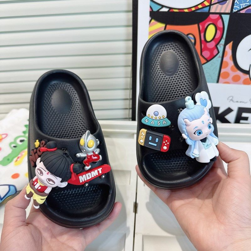 男童黑色拖鞋夏天防滑儿童哪咤敖丙鞋子熬丙傲丙嗷丙一字拖哪托夏