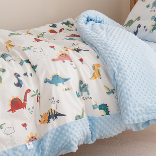 加厚全棉被罩 婴儿纯棉豆豆绒被套100qx120x150儿童幼儿园宝宝冬季